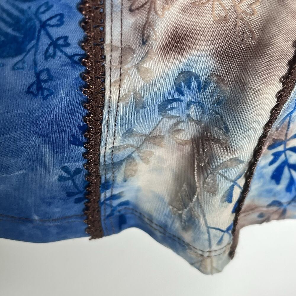 Y2K Tie Dye Velvet Floral Tank Top Womens M Fairy Corset Boho Artsy Earthy indie - Picture 4 of 6